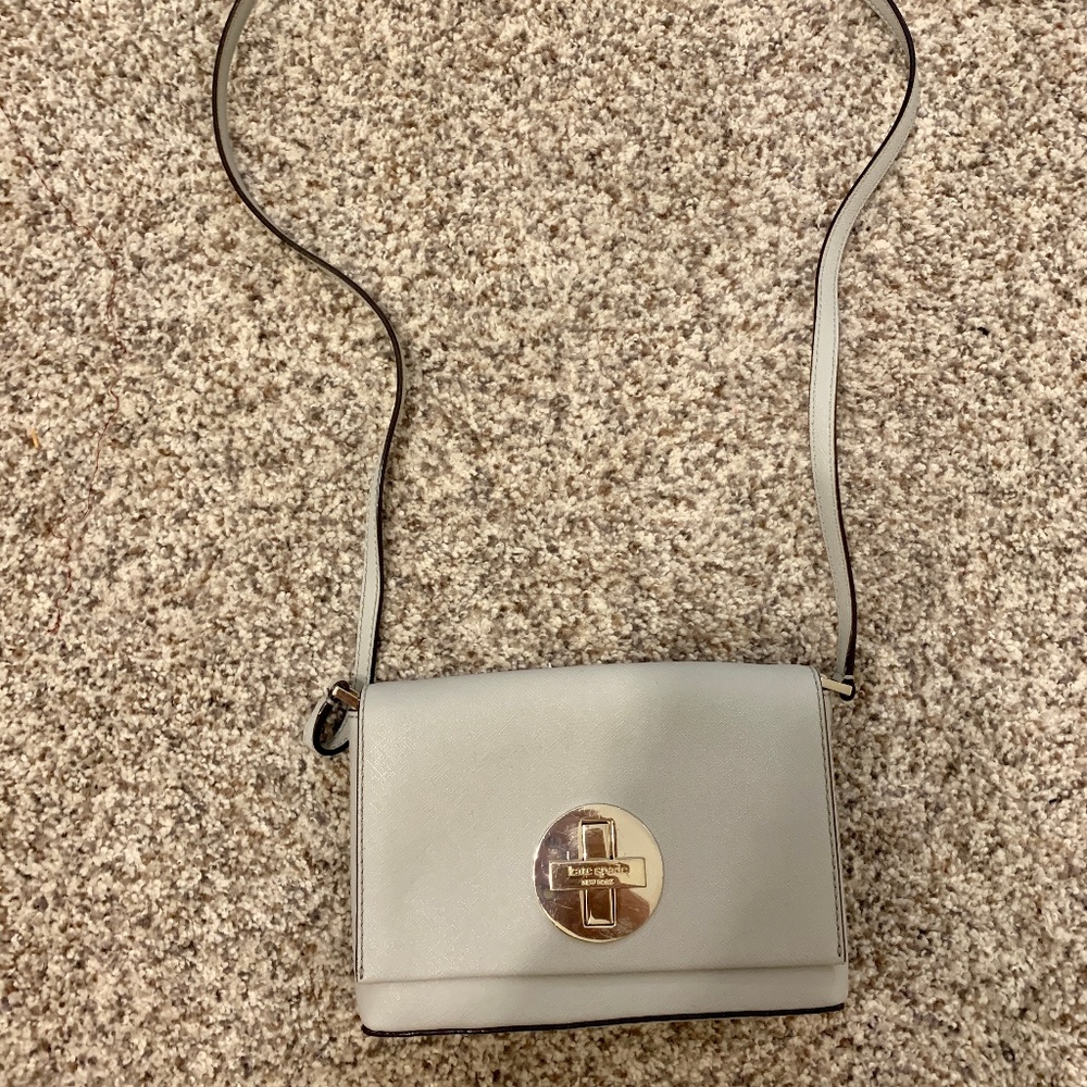 Kate Spade Grey and Silver Crossbody Bag